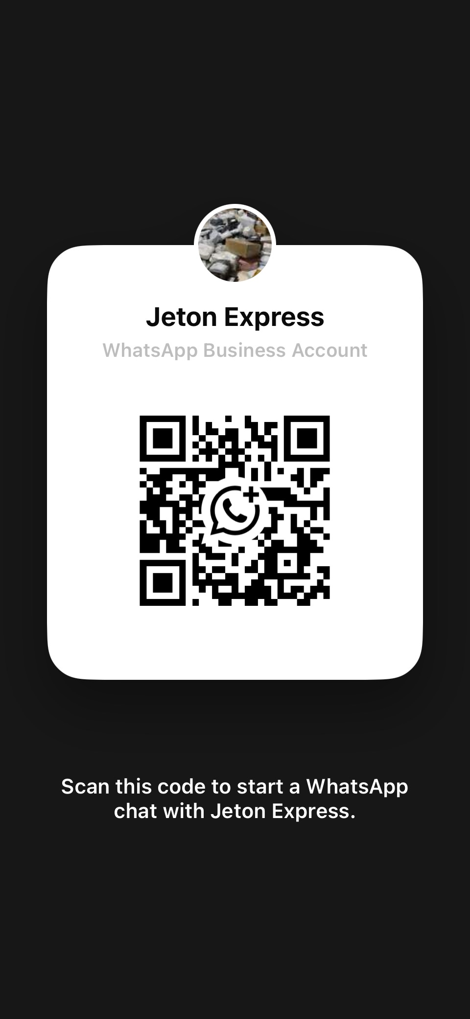 Jeton Express · Escanee para hablar por WhatsApp